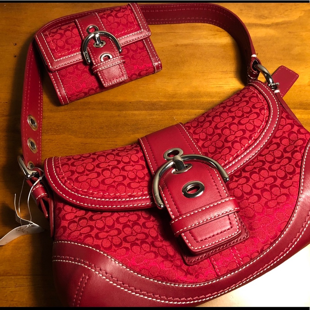 Coach red handbag